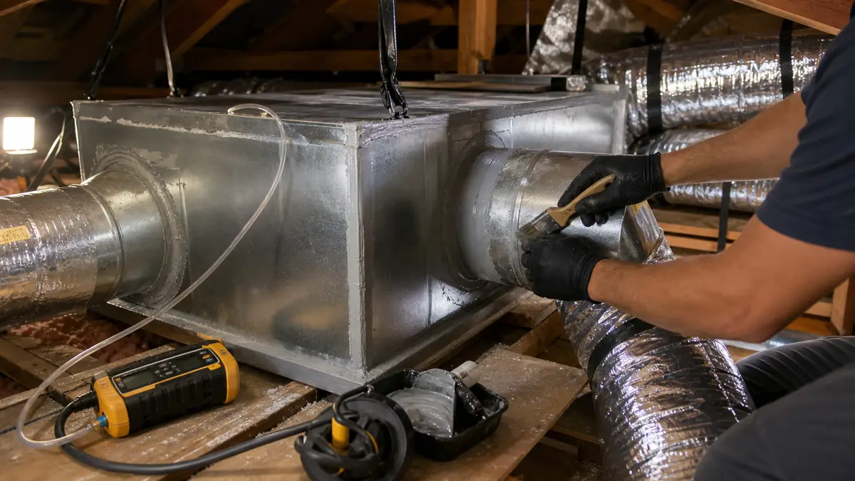 Sealing and repairing attic ductwork in an Arcadia, CA ranch home